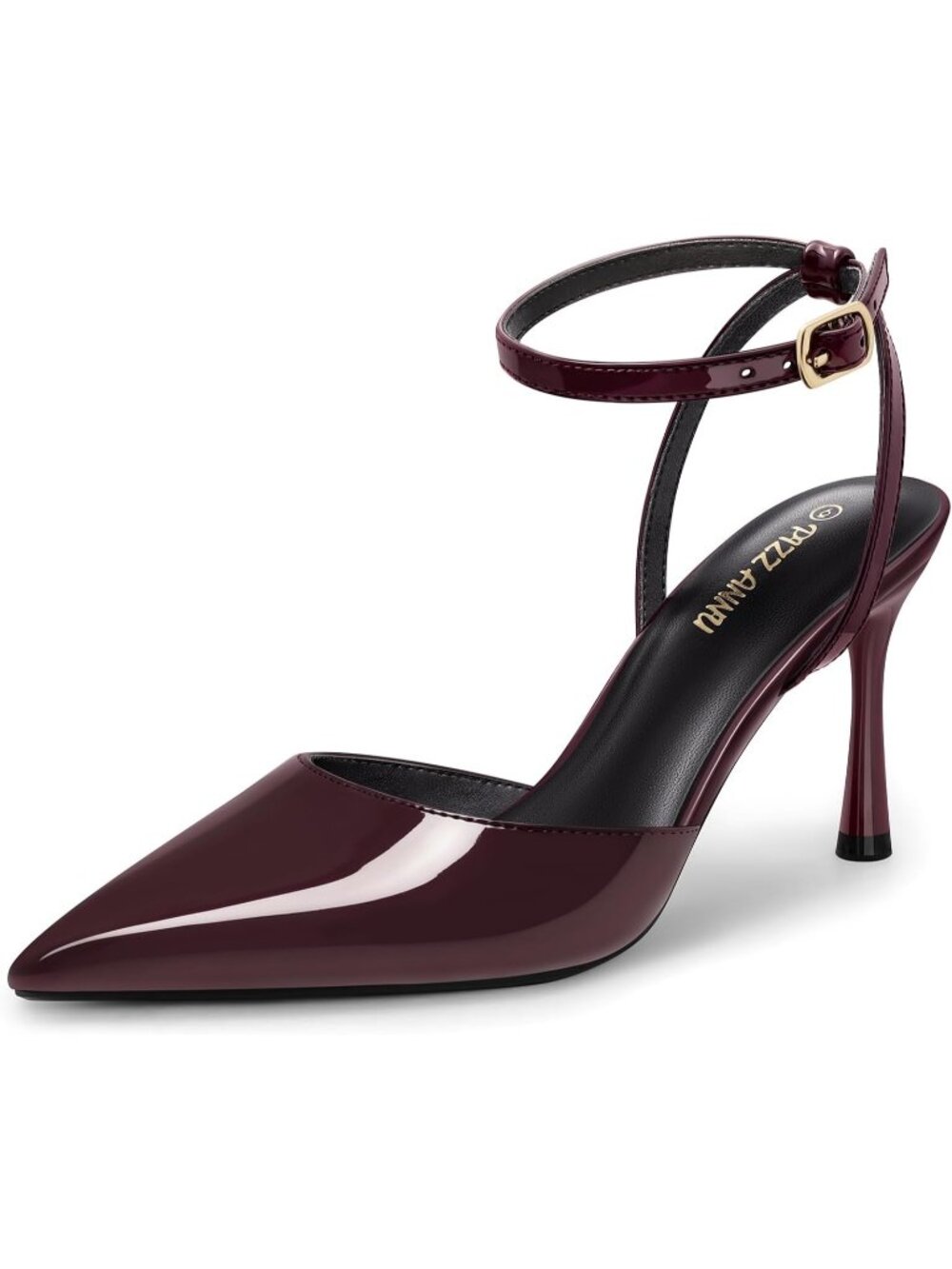Women's Burgundy Cienna High Heels Sexy Stiletto Pumps Closed Toe Mesh Sparkly